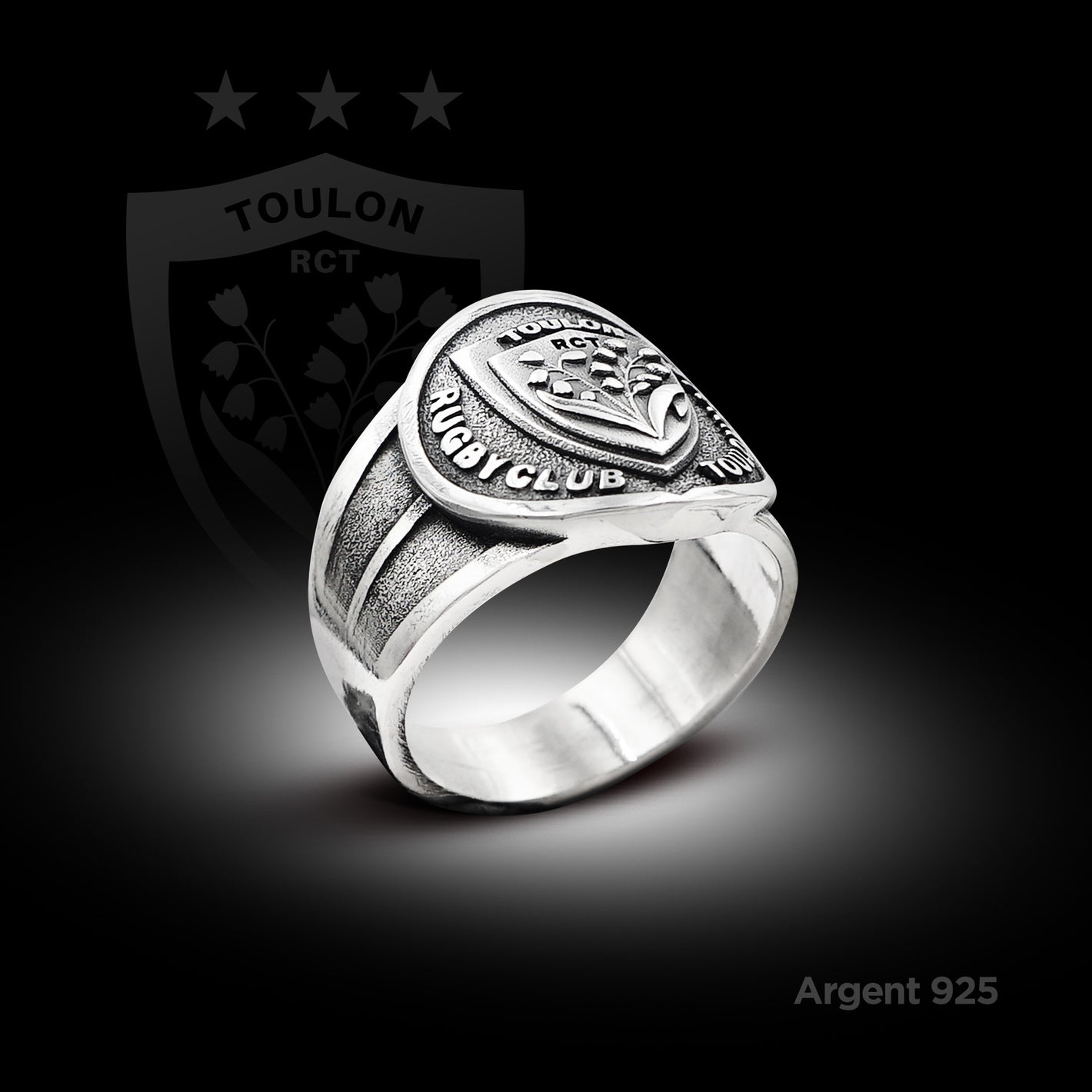 Rugby Club Toulonnais RCT Sport Ring 925 Silver