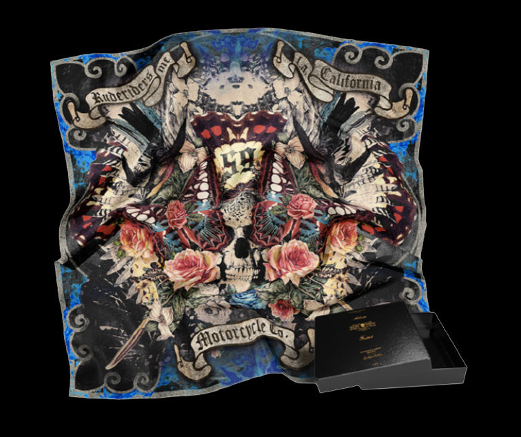 RUDE RIDERS SKULL & ROSES Scarf
