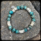 Bracelet Perles Unisexe ARIZONA – Turquoise Naturelle & Riverstone 10 mm – Argent 925 – Perle Signature BFS