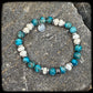 ARIZONA Bracelet 8mm natural turquoise beads, Kentucky riverstone, and 925 silver. DONUT motif