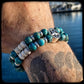 Bracelet ARIZONA Perles 8mm Turquoise Afrique et Riverstone du Kentucky, argent 925