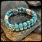Bracelet ARIZONA Perles 8mm Turquoise Afrique et Riverstone du Kentucky, argent 925