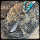 ARIZONA Choker Necklace – 8mm Turquoise and Kentucky Riverstone Beads – 925 Silver Cable Mounted 