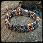 MAGMA Beads Bracelet 8mm. Larvikite and 925 silver