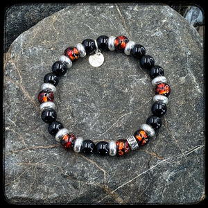 Unisex Beaded Bracelet BLOODY MARY – Onyx 10 mm & 925 Silver – Donut Signature BFS