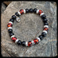 Bracelet BLOODY MARY Perles 8mm Onyx et argent 925. Motif DONUT