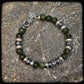 Bracelet BOSTON Perles 8mm serpentine et térahertz. Fermoir argent 925. Motif DONUT