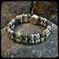 BOSTON Bracelet 8mm serpentine and terahertz beads, 925 silver