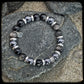 DARK SIDE Bracelet 10mm black obsidian, terahertz and 925 silver beads. DONUT motif