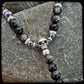 Collier DARK SIDE Perles 8mm obsidienne noire et térahertz argent 925