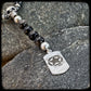 Collier DARK SIDE Perles 8mm obsidienne noire et térahertz argent 925