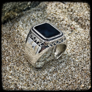 925 silver ring with natural stone FOXY
