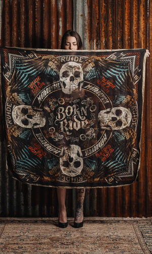 RUDE RIDERS FLYING SKULL scarf