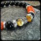 Bracelet MILWAUKEE Unisexe – Perles 8 mm Onyx Noir, Magnésite & Luminescentes – Argent 925 Motif Donut BFS