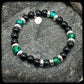 Bracelet unisexe NOVA – Perles 8 mm Onyx – Argent 925 motif Donut
