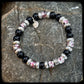 Bracelet PINKY Perles 8mm Onyx et argent 925. Motif DONUT