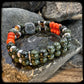 Bracelet PLATOON Perles 8mm, serpentine, magnésite et argent 925