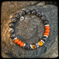 Bracelet SAN DIEGO Perles 10mm, larvikite, magnésite et argent 925. Motif DONUT