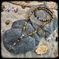 Collier TENNESSEE Perles 8mm, œil de tigre jaune et argent 925
