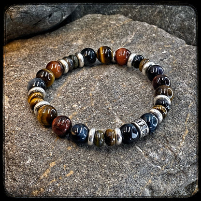 TOBACCO Bracelet Multipearls and 925 silver. DONUT pattern