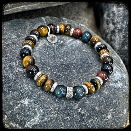 Bracelet TOBACCO Multiperles 8mm et argent 925. Motif DONUT