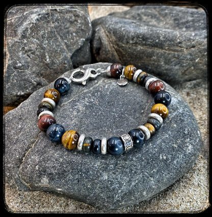 Bracelet TOBACCO Multiperles 10mm. Fermoir argent 925. Motif DONUT