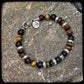 Bracelet TOBACCO Multiperles 8mm. Fermoir argent 925. Motif DONUT