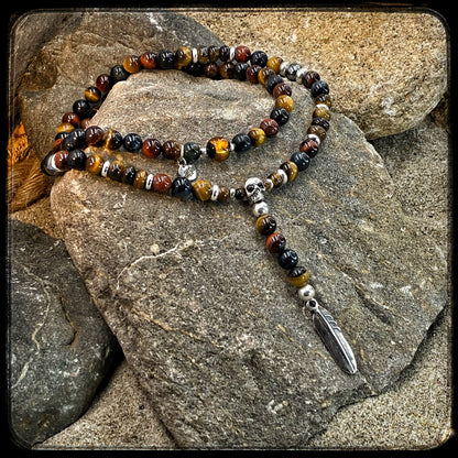 Collier TOBACCO Multiperles 8mm et argent 925
