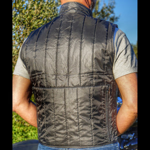 High collar biker vest